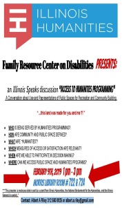 An Illinois Speaks Discussion: Access to Humanities Programming Flyers